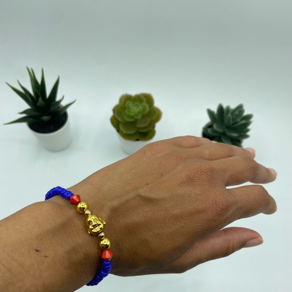 Buddha Head Tibetan Style Stretch Bead Bracelet Set - Picture 9 of 12